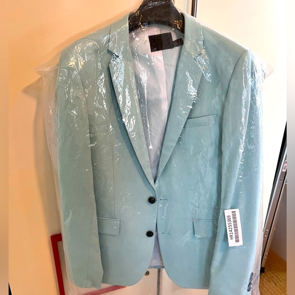ASOS Ice Blue wedding skinny suit coat - Picture 1 of 5